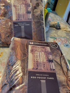 Chris Madden Brown English Scroll Rod-Pocket Panel Curtain - Brown